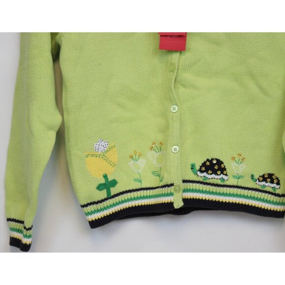 NEW 2006/05 Gymboree Prep Sweater 10 Spring Tulip Turtle Cardigan Sequins Ribbon - Picture 3 of 12